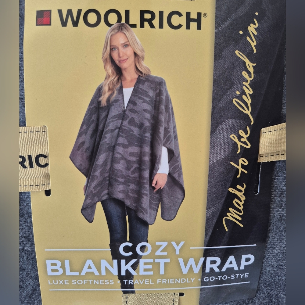 Woolrich Gray Cozy Blanket Wrap Super Soft and Comfy